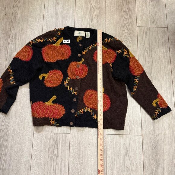 Design Options Philip & Jane Gordon Fall Pumpkin Button Down Cardigan Sweater - Picture 4 of 9